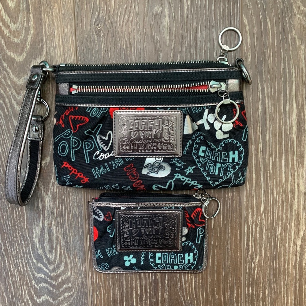 Coach “Poppy” Collection Wristlet & Wallet